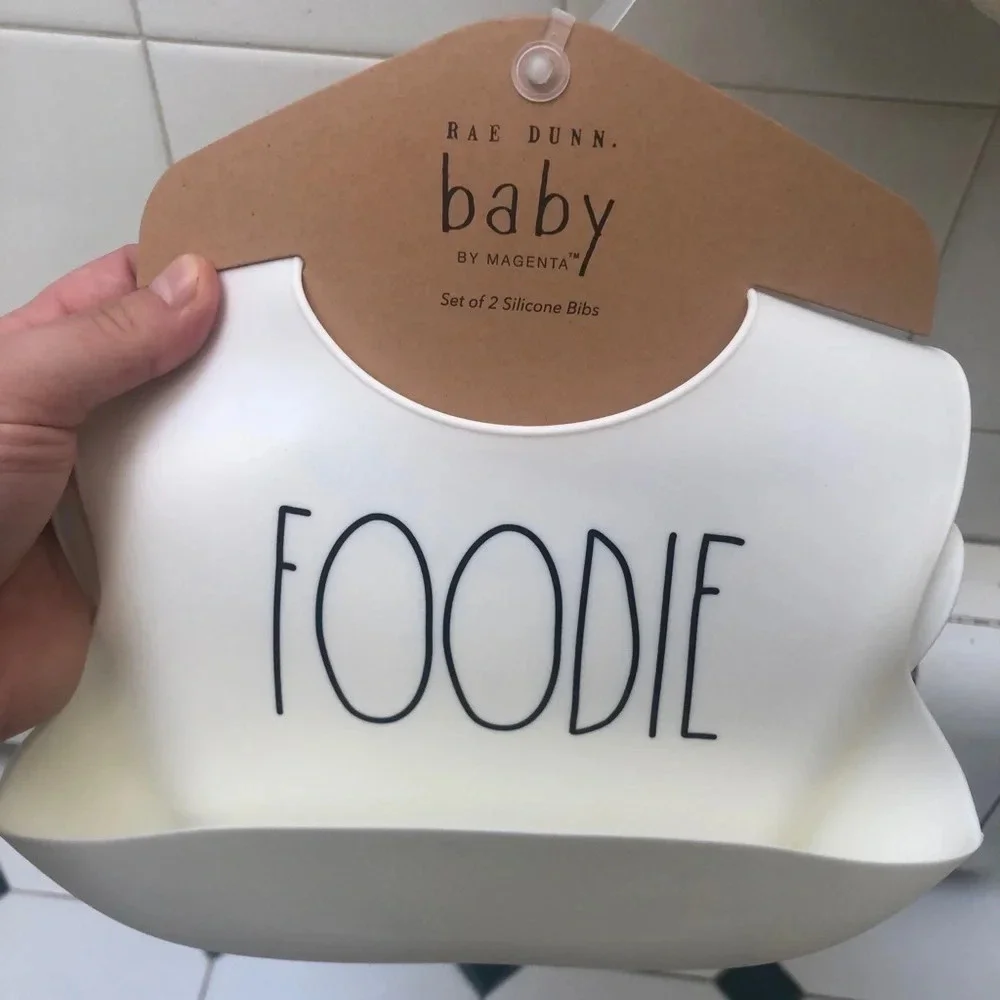NWT RAE DUNN SILICONE BABY BIBS